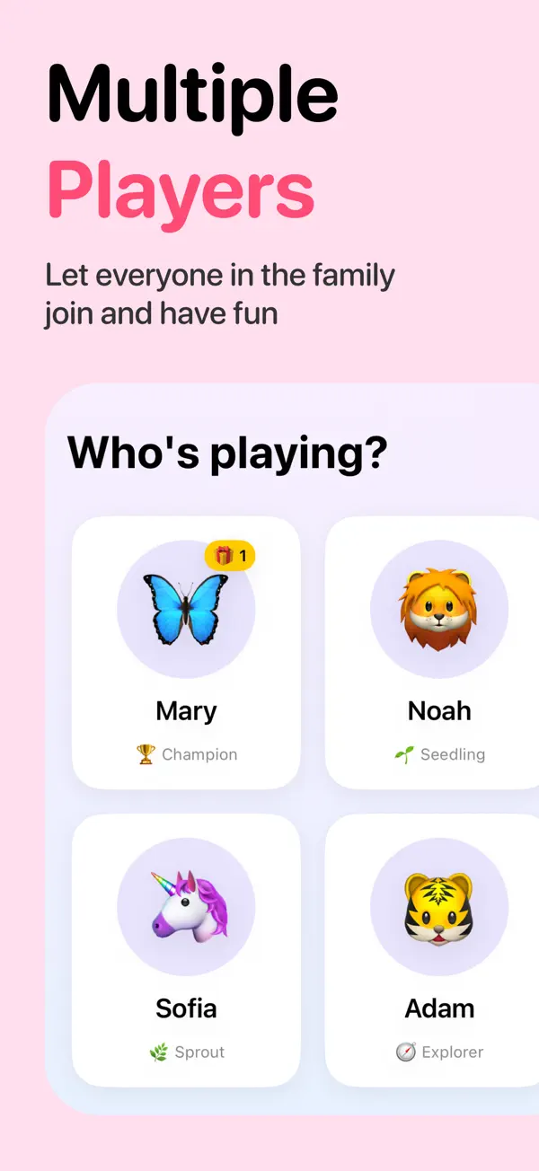 Multiple players: every child gets a profile